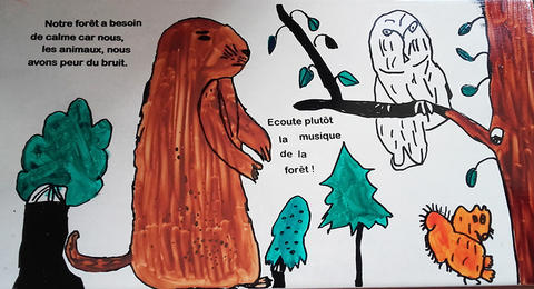 Travaux des élèves de l'école de Paulhac dans le cadre du projet "La biodiversité à la porte de l’école et sur les crêtes du Cantal" 2015-2016 2 (Agrandir l'image).
