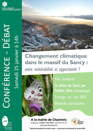 Affiche conf changement climatique 25 janv 2020 (Agrandir l'image).