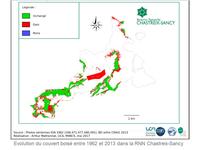 carte évolution forêt 1962-2013 réserve charteix (Agrandir l'image).